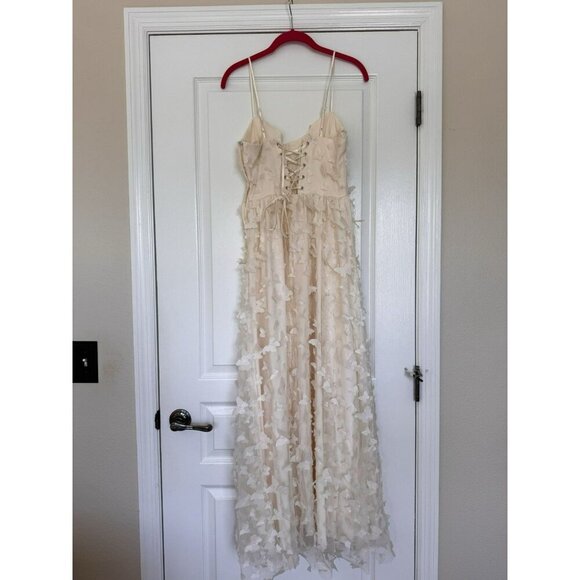 Whimsical Butterfly Dress Size Small Thirty Thirty LA Ivory Cream Midi - Picture 7 of 12